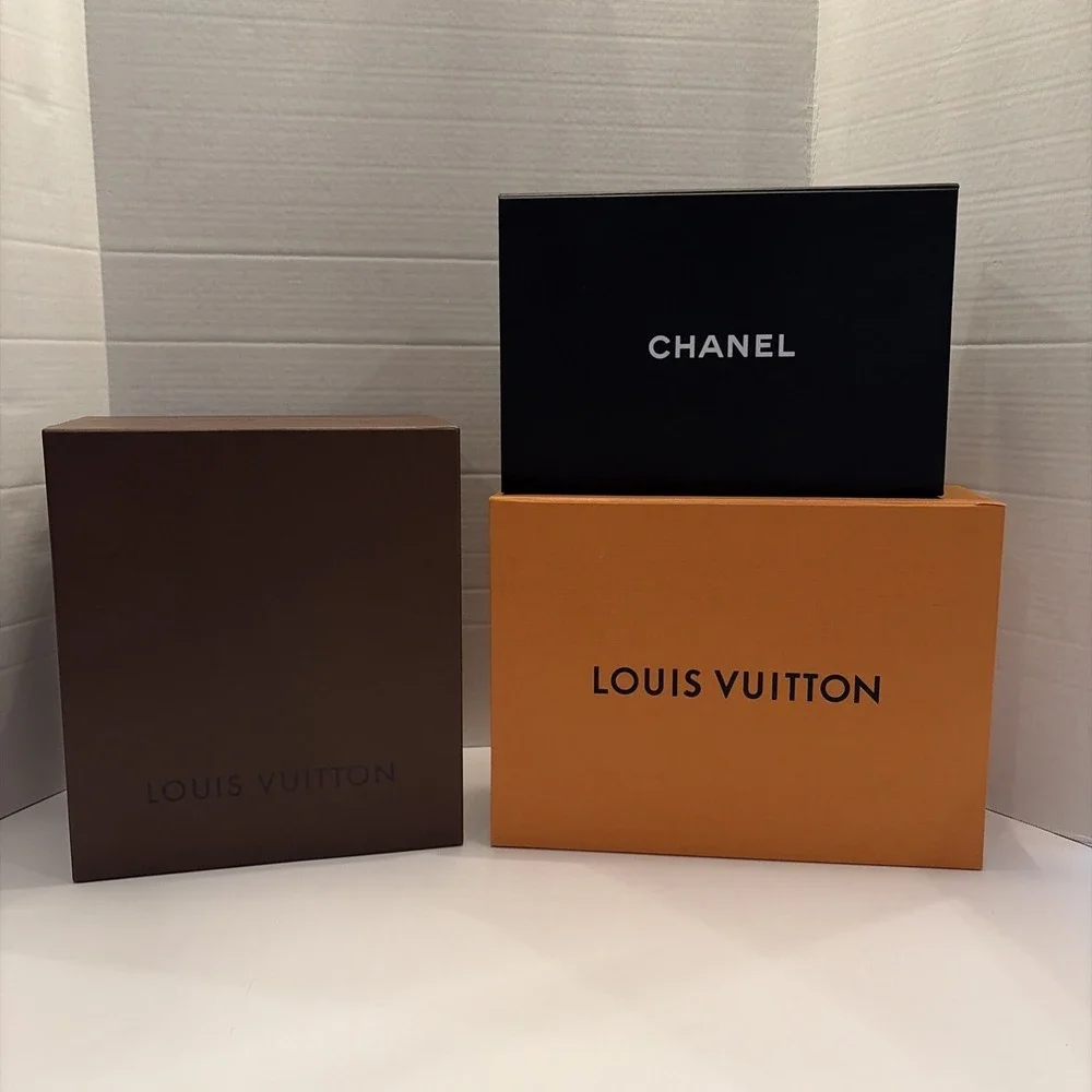 Lot 3 Authentic Designer Empty‎ Gift Boxes Louis Vuitton x2 Chanel x1